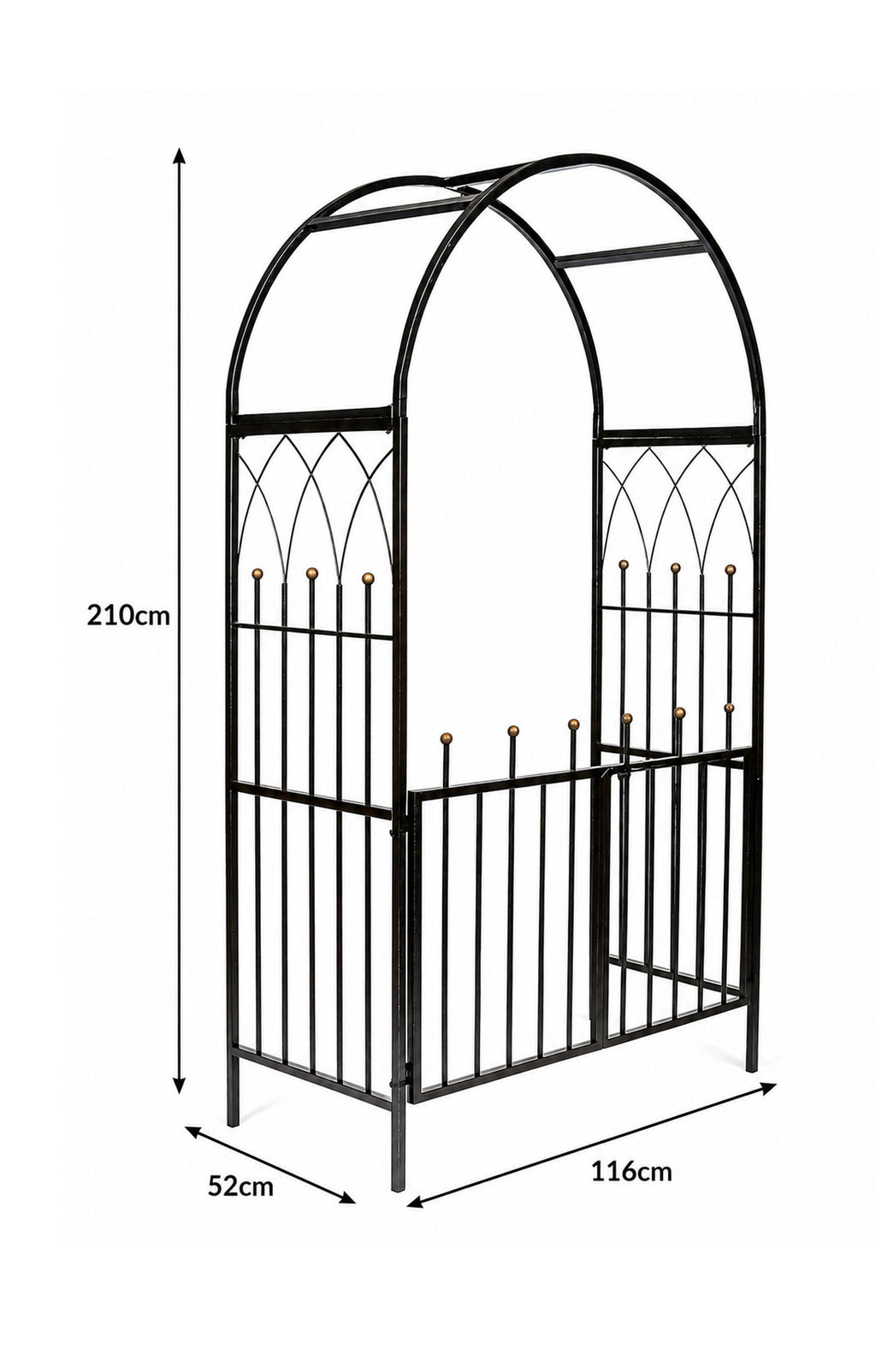 Premium Metal Garden Arch with Optional - Gates Arbour for Pathways & Entrances