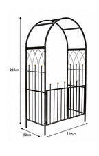 Premium Metal Garden Arch with Optional - Gates Arbour for Pathways & Entrances