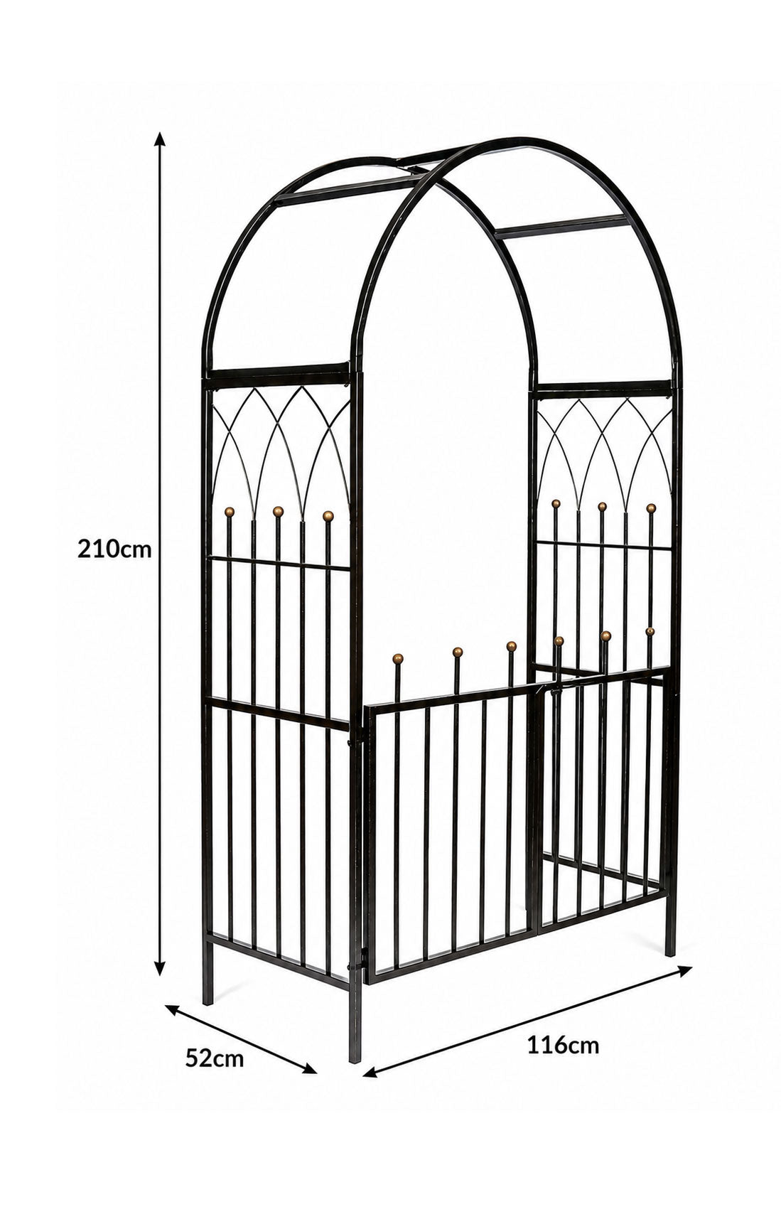 Premium Metal Garden Arch with Optional - Gates Arbour for Pathways & Entrances