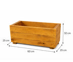 Rustic Wooden Planters Twin Pack - Fully Assembled Outdoor Garden Container Boxes