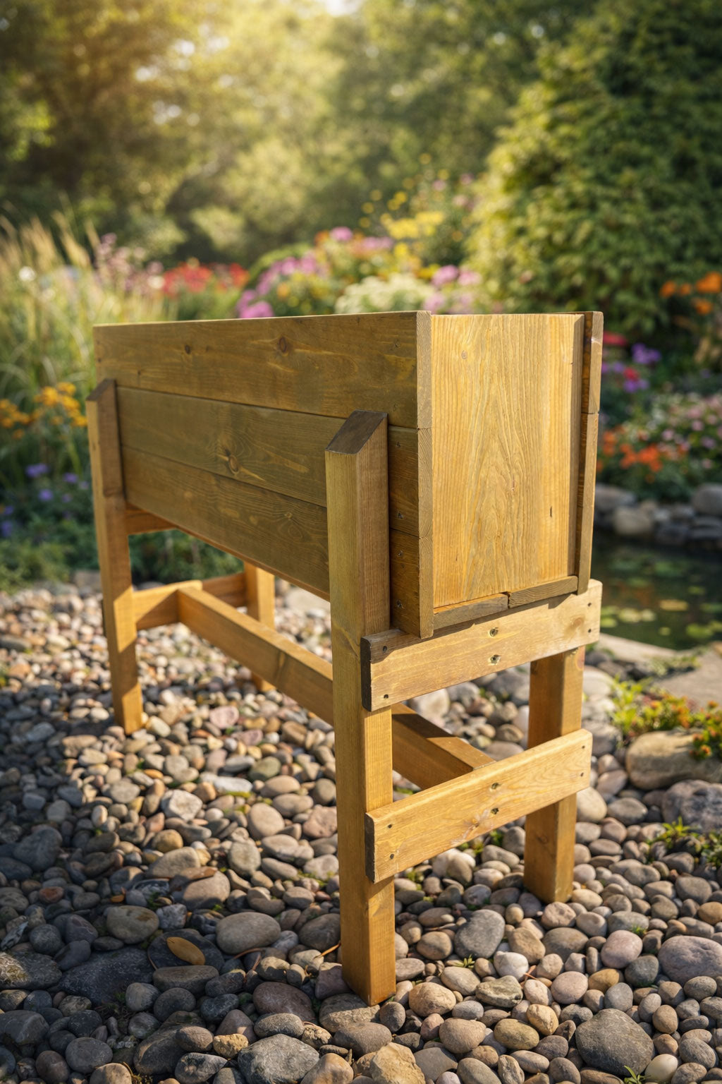 Extra Deep Wooden Raised Garden Planter Elevated Planter Box Stand for Herbs Vegetables Flowers Patio Decking Balcony