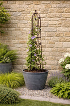 Rustic Finish Metal Garden Obelisk Plant Support for Climbing Flowers and Garden Display