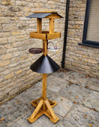 Outdoor Wooden Bird Table with Squirrel Baffle – Complete Garden Feeding Station