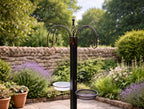Wooden Garden Bird Feeding Feeder Stand Station with Hanging Hooks Mesh Feeding tray and Water Dish