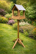 Large Garden Bird Table with Stand - Wooden Outdoor Bird Feeding Platform