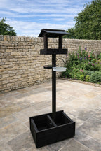 Bird Table with Planter Base - Wooden Garden Plant Pot Feeding Station
