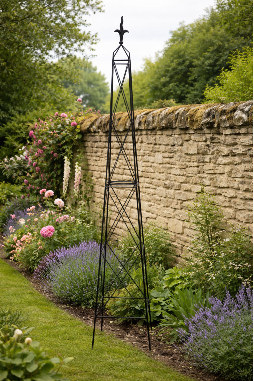 Heavy Duty Steel Garden Obelisk 2m and 2.5m - Extra Tall Metal Climbing Plant Support