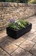 Addingham Outdoor Wooden Plant Planters Black