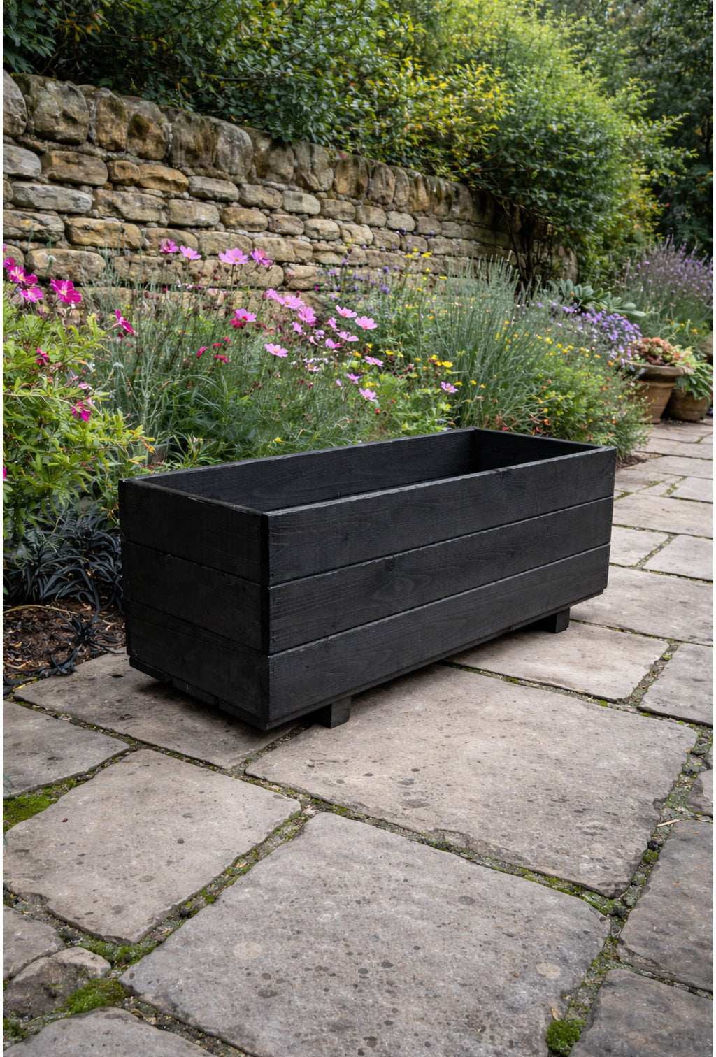 Addingham Outdoor Wooden Plant Planters Black