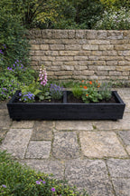 Handcrafted Timber Patio Planters - Modern Black Outdoor Wooden Box Containers