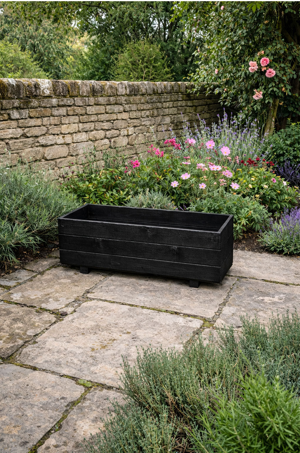 Addingham Outdoor Wooden Plant Planters Black