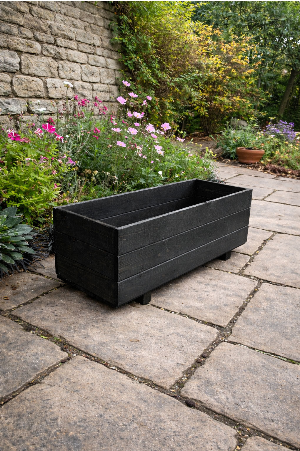 Addingham Outdoor Wooden Plant Planters Black