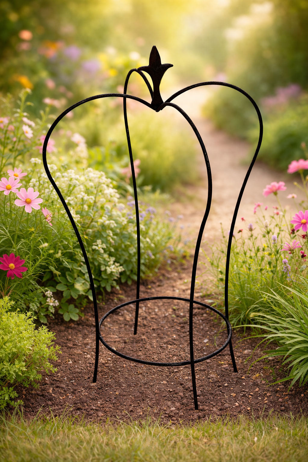 Heavy Duty Metal Plant Support 60cm – Black Garden Plant Support for Climbing Plants and Planters