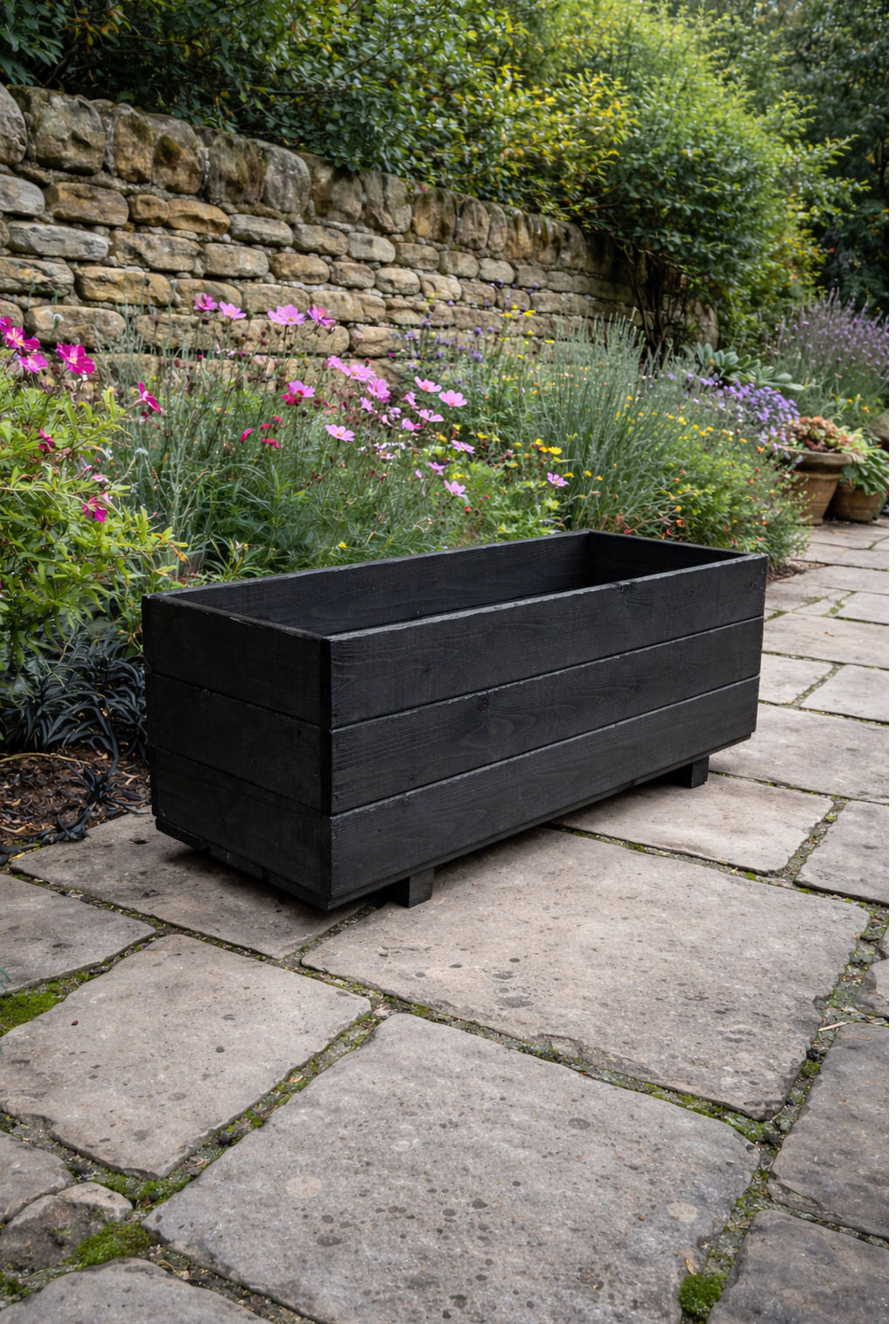 Addingham Outdoor Wooden Plant Planters Black