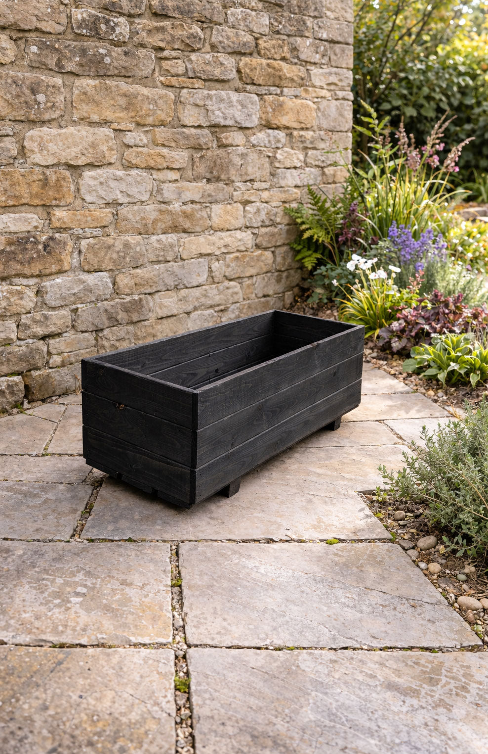 Addingham Outdoor Wooden Plant Planters Black