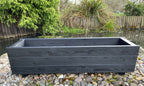 Rectangular Wooden Garden Planters – Outdoor Heavy-Duty Wooden Troughs Black