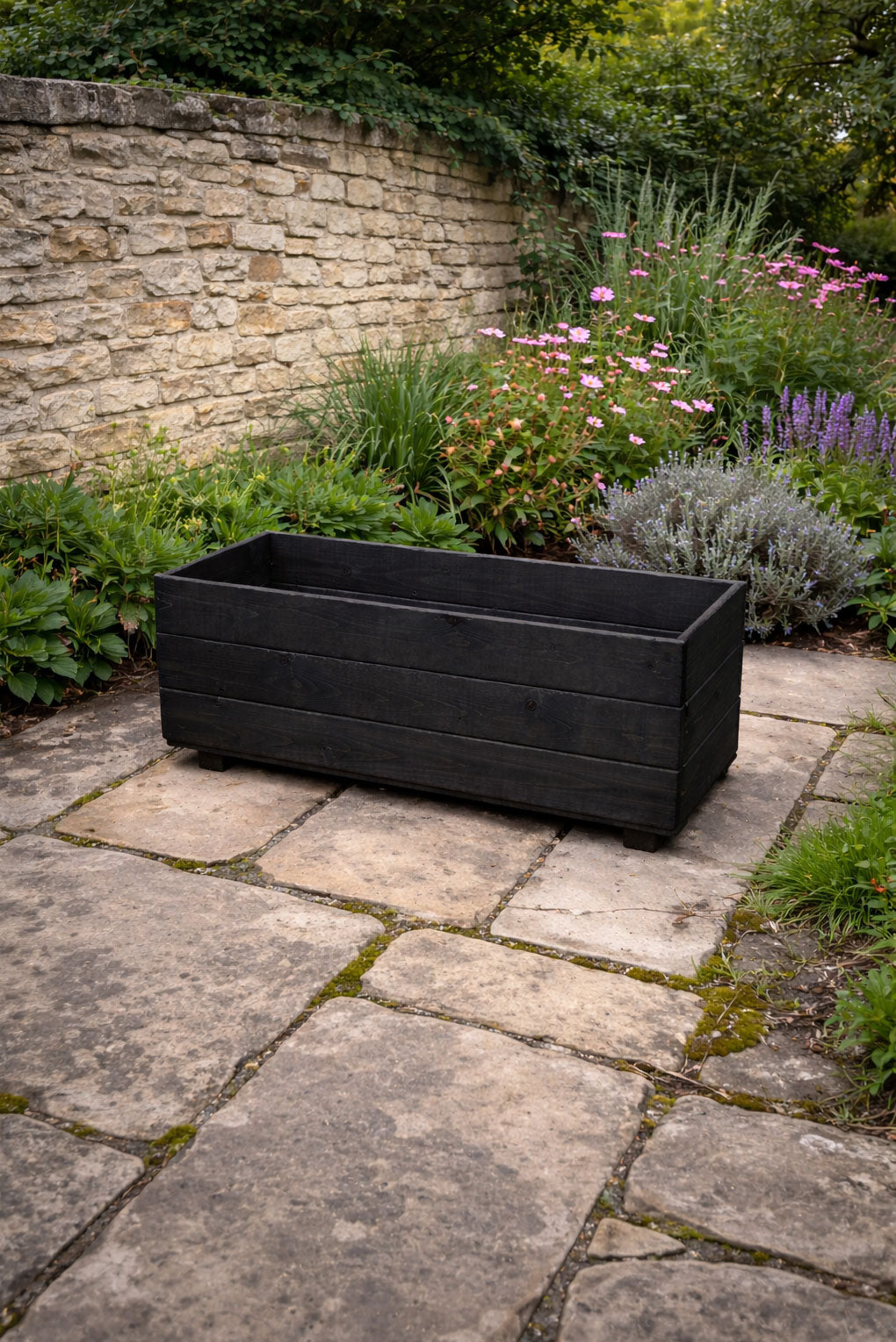 Addingham Outdoor Wooden Plant Planters Black
