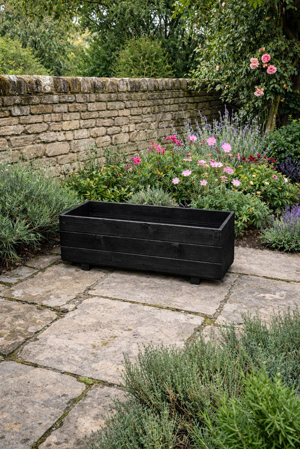 Addingham Outdoor Wooden Plant Planters Black