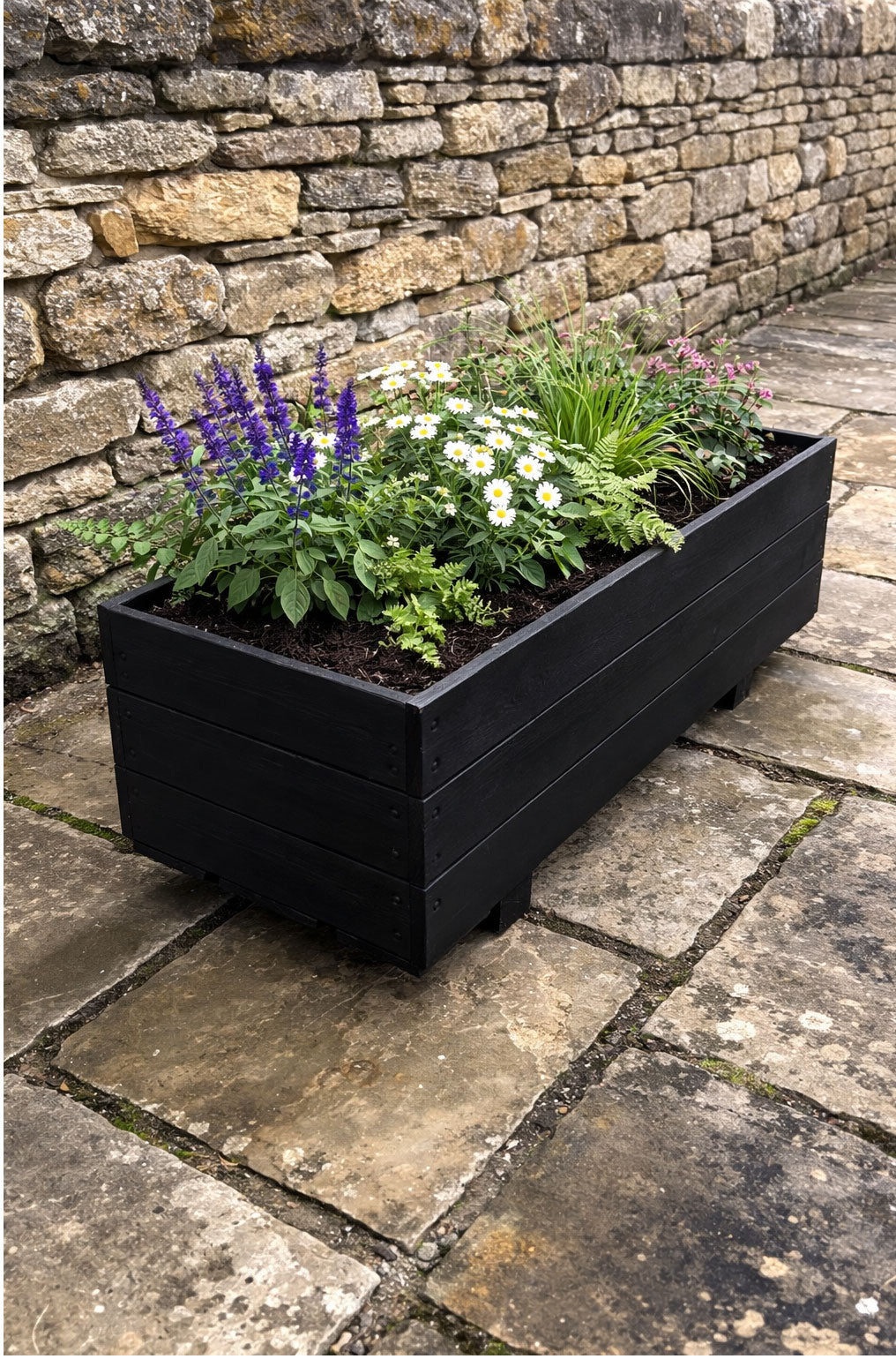 Addingham Outdoor Wooden Plant Planters Black