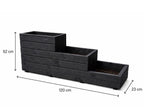 Outdoor Black Wooden Raised Herb Planter 3 Tier Garden Planter Box for Patio Balcony Flowers Herbs