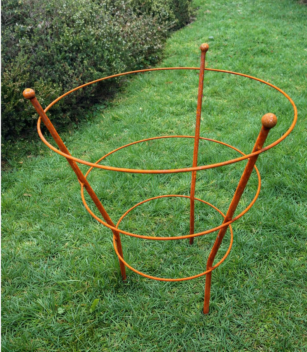Perennial Plant Support - Rust Steel Peony Support for Gardens