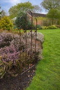 Garden Plant Support Trellis - Rust Effect Steel Climbing Plant Frame 120cm