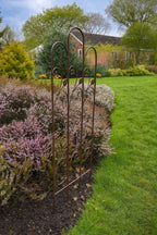 Garden Plant Support Trellis - Rust Effect Steel Climbing Plant Frame 120cm