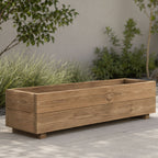 Wooden Garden Planter 90cm Raised Flower Herb Trough Patio Decking Pot