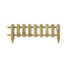 Low Garden Border Edge Panels - Timber Wooden Picket Edging with Integral Spike for Lawns and Flower Beds