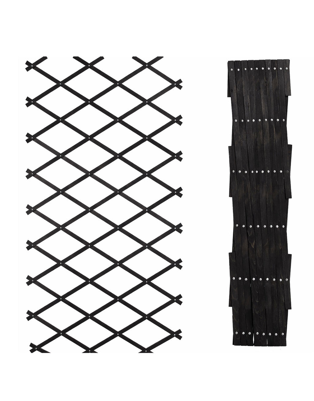 Black Expandable Garden Adjustable Trellis - Wooden Lattice for Climbing Plants & Vegetables