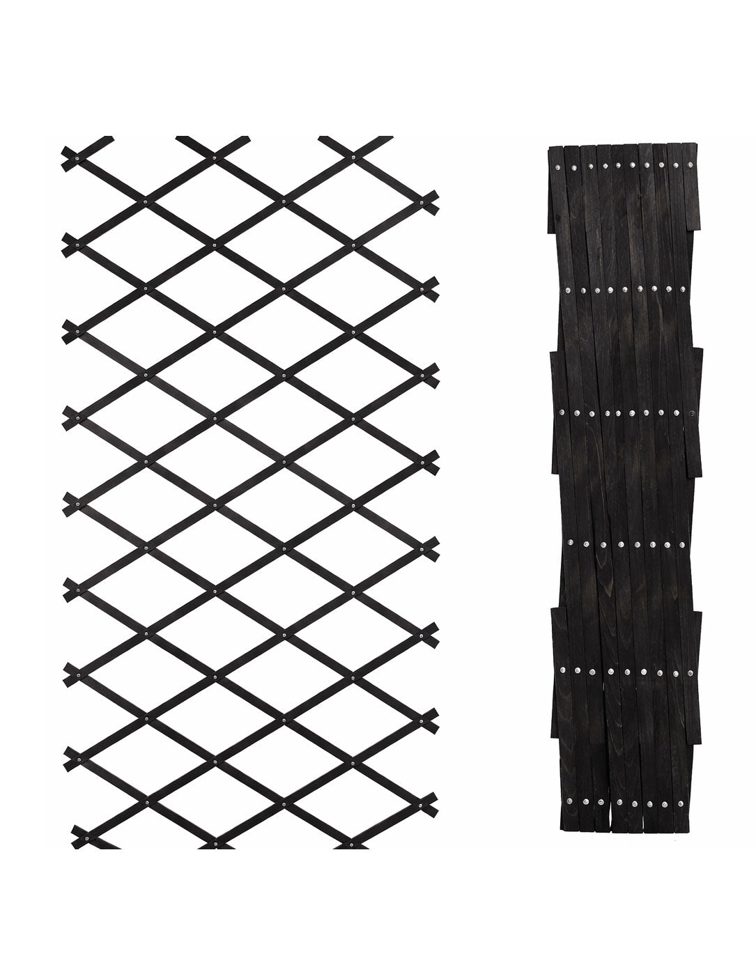 Black Expandable Garden Adjustable Trellis - Wooden Lattice for Climbing Plants & Vegetables