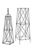 Black Iron Garden Obelisk 220cm Tall Metal Plant Support Frame for Climbing Roses &Vines