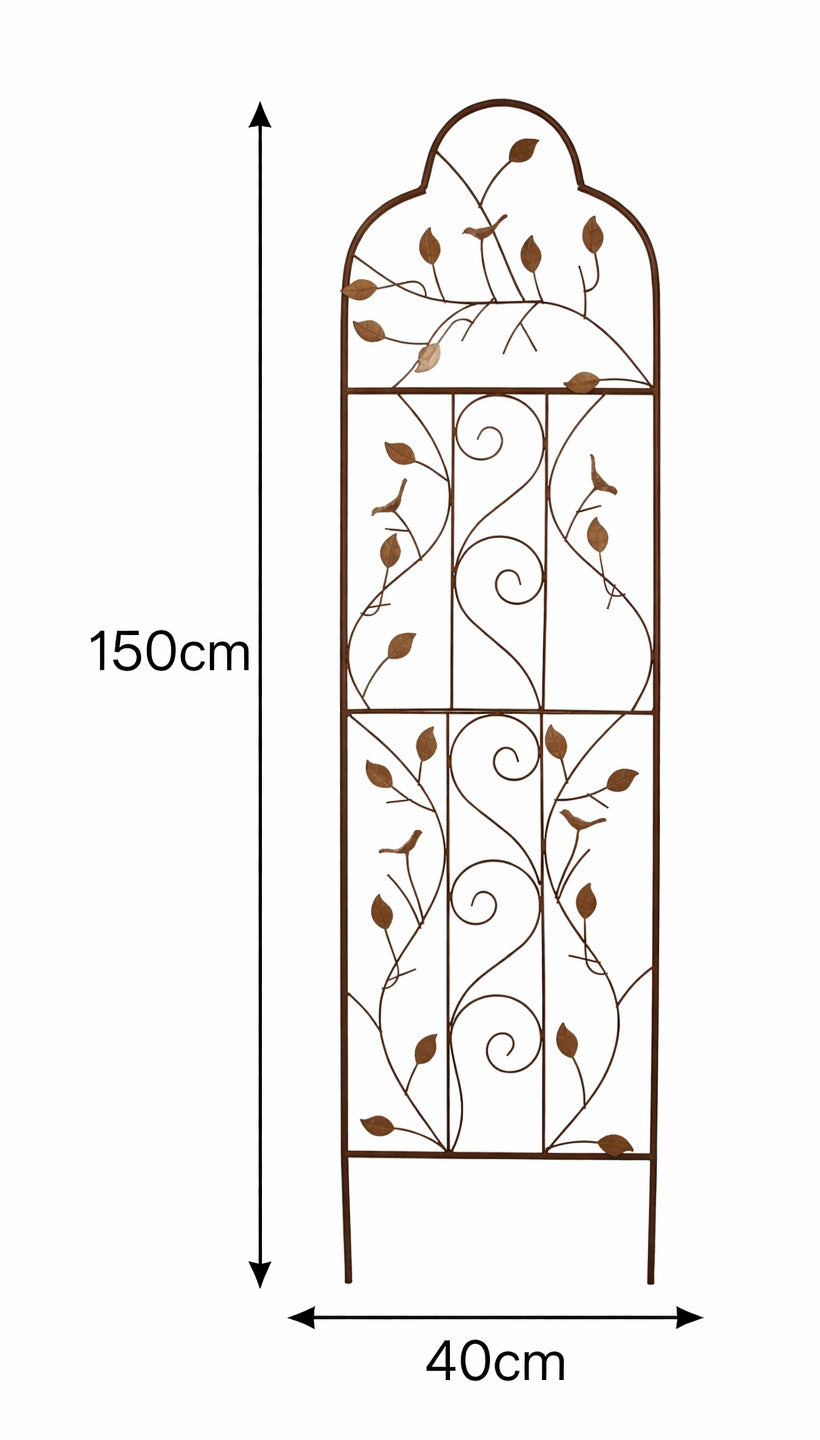 Garden Trellis Panel Vintage Rust Coating for Climbing Plants