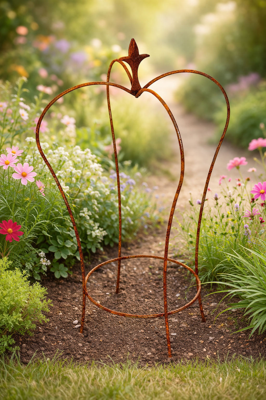 Heavy Duty Metal Plant Support 60cm – Rustic Garden Plant Support for Climbing Plants and Pots