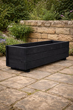 Handcrafted Timber Patio Planters - Modern Black Outdoor Wooden Box Containers