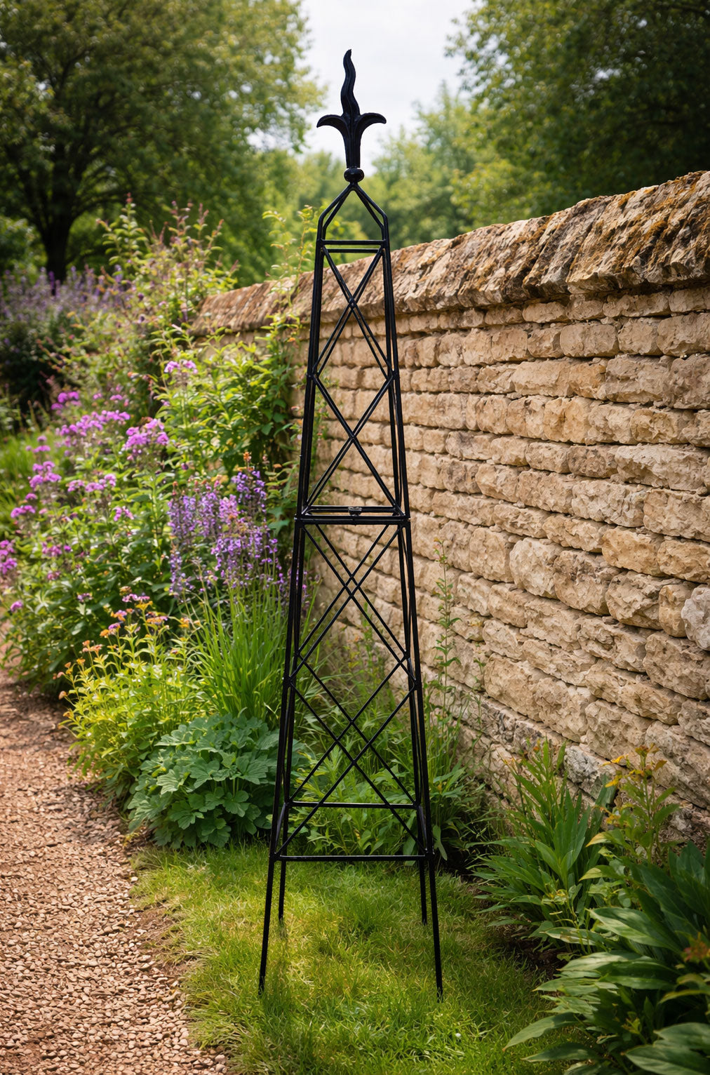 Heavy Duty Steel Garden Obelisk 2m and 2.5m - Extra Tall Metal Climbing Plant Support