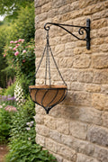Metal Hanging Baskets with Coco Liners -  Spiral Ironwork Planter Size 35cm & 40cm