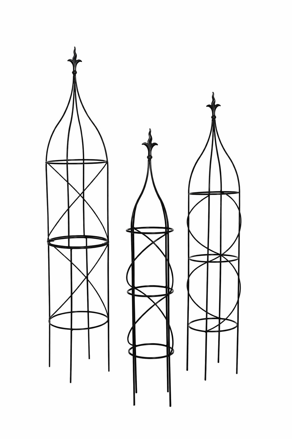 Premium Heavy Duty Steel Garden Obelisk Metal Plant Support for Climbing Plants - 3 Sizes