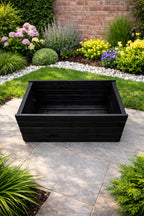 Fully Assembled Wooden Garden Planter - Heavy Duty Extra Height Outdoor Plant Box for Modern Gardens