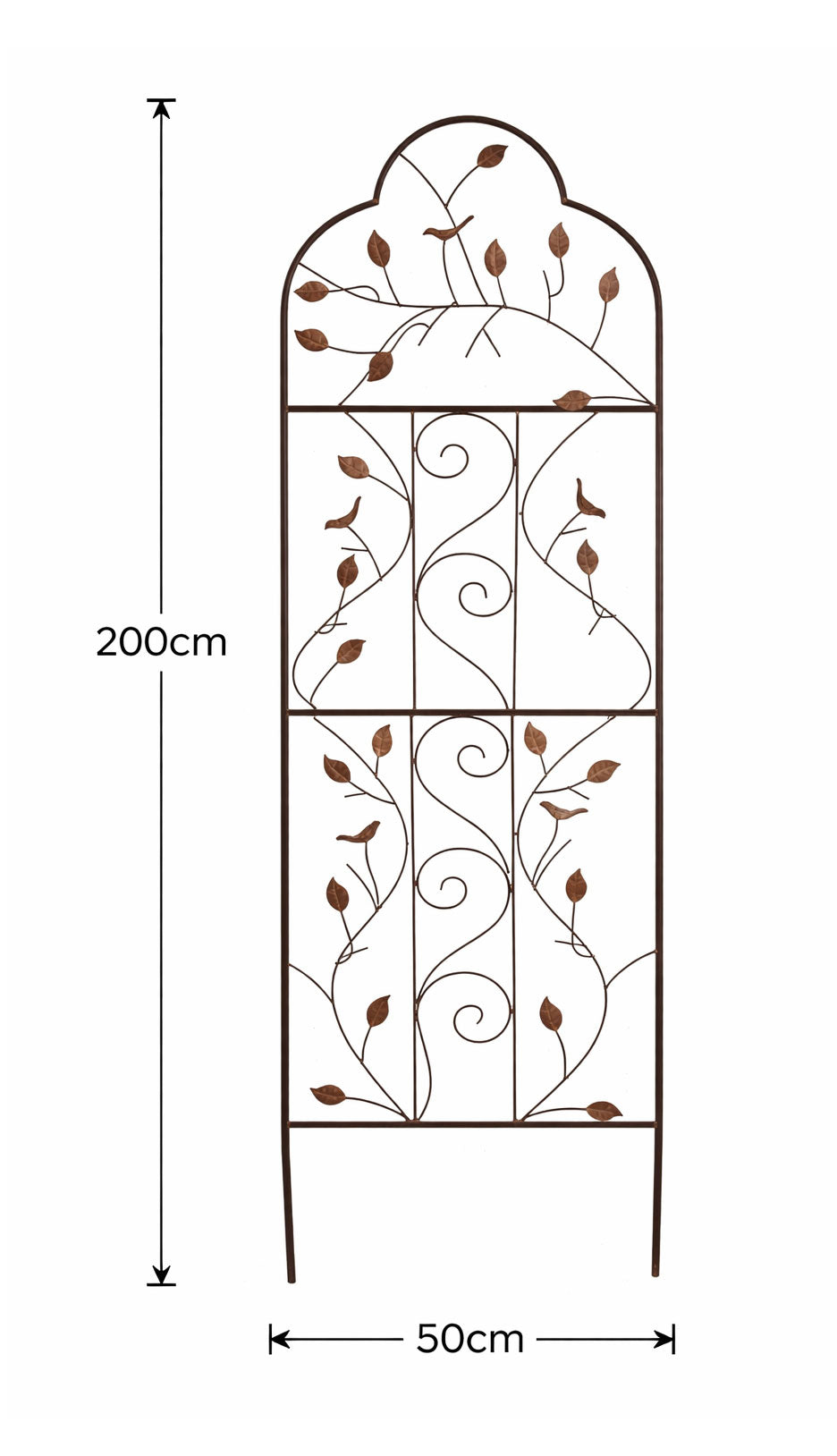 Garden Trellis Panel Vintage Rust Coating for Climbing Plants