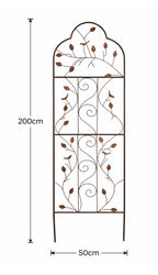 Garden Trellis Panel Vintage Rust Coating for Climbing Plants