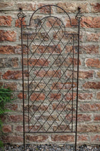 Decorative Metal Garden Trellis - Rust-Effect Steel Support for Roses & Vines