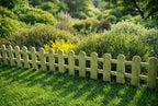 Low Garden Border Edge Panels - Timber Wooden Picket Edging with Integral Spike for Lawns and Flower Beds
