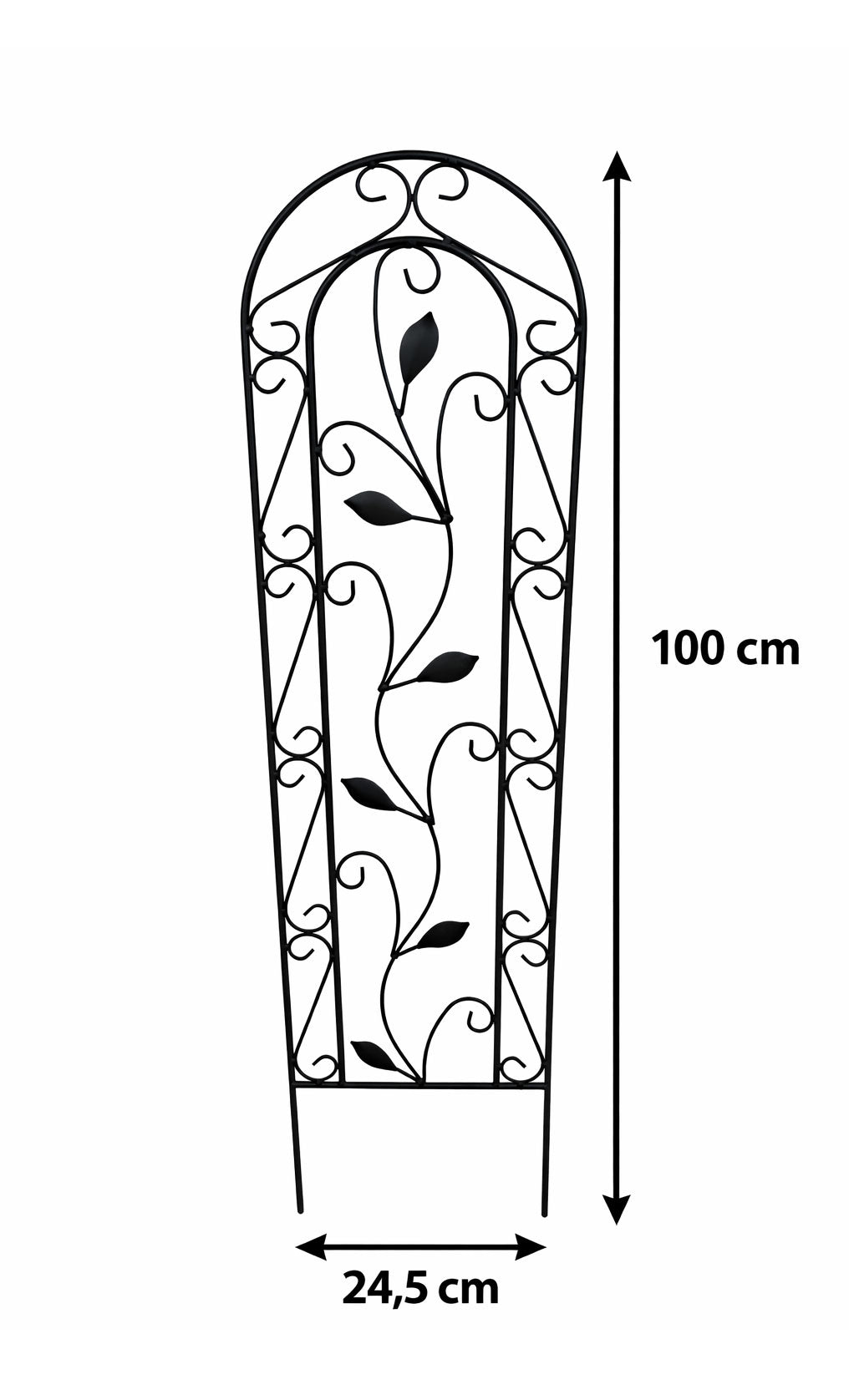 Outdoor Metal Garden Trellis Steel Climbing Plant Support Decorative Leaf & Scroll Pattern