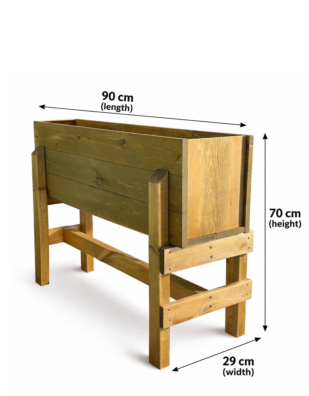 Extra Deep Wooden Raised Garden Planter Elevated Planter Box Stand for Herbs Vegetables Flowers Patio Decking Balcony