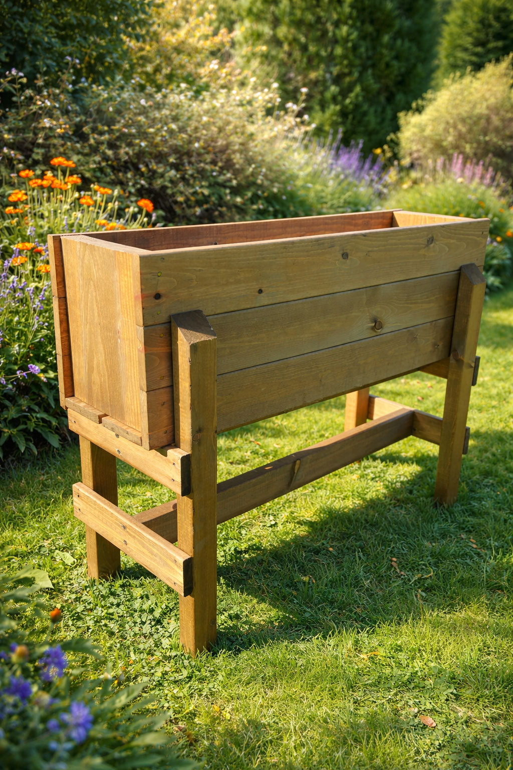 Extra Deep Wooden Raised Garden Planter Elevated Planter Box Stand for Herbs Vegetables Flowers Patio Decking Balcony