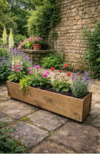 Rectangular Wooden Trough Planters Supplied in 4 Sizes Heavy Duty Garden Containers
