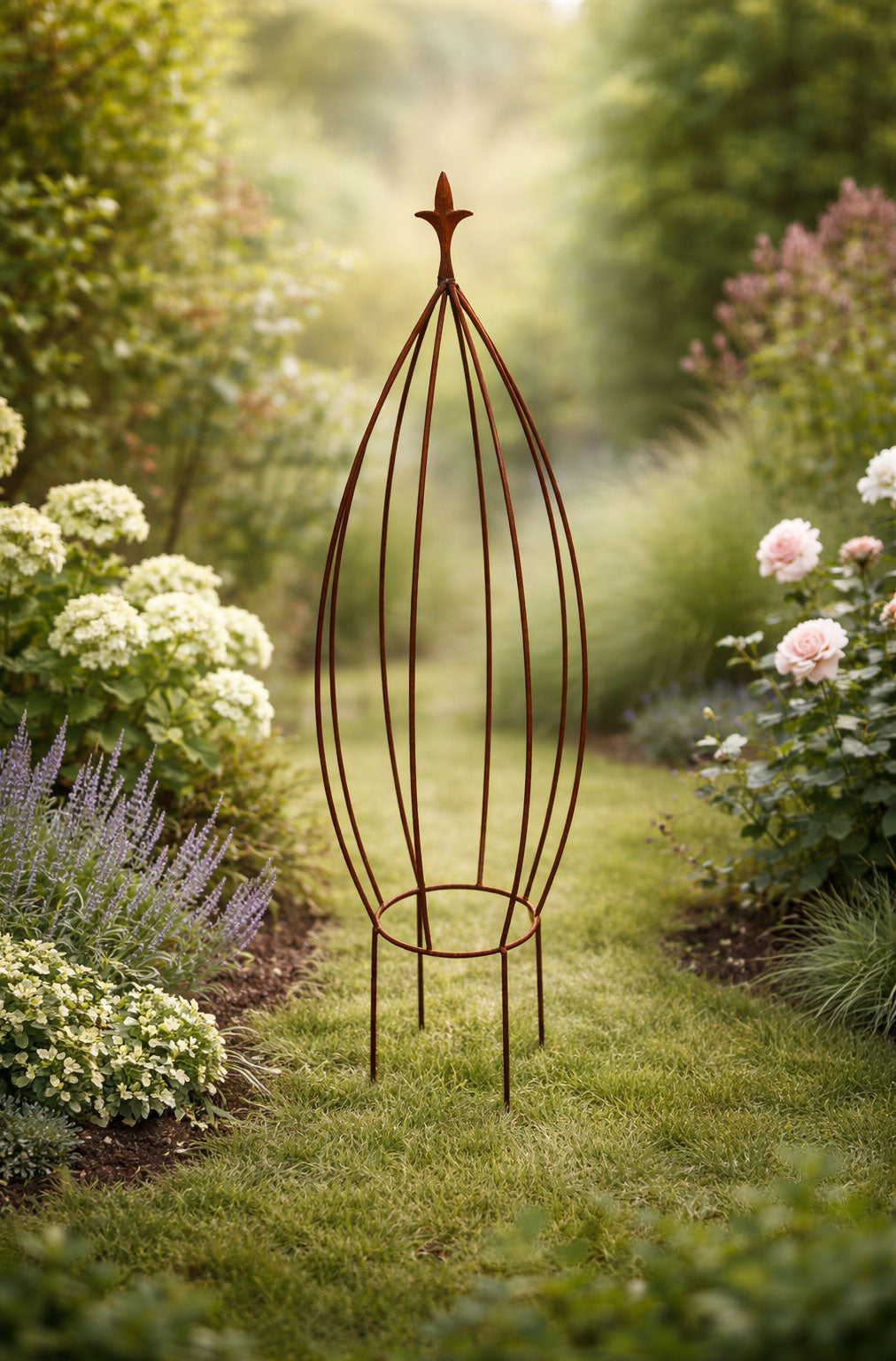 Premium Steel Garden Structure with Natural Rust Finish for Vertical Plant Growth