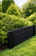 Black Timber Garden Edging Panels Heavy Duty - Wooden Lawn & Border Edge 2 Heights and 5 Lengths