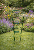 Green Metal Conical Plant Supports - Outdoor Garden Plant Support Cages Set of 2